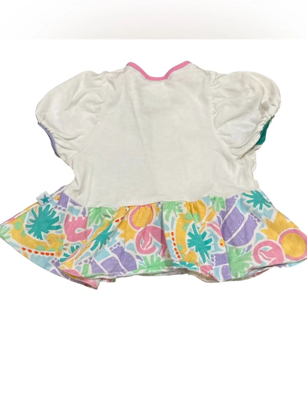 Vintage Little Me Baby Girls Pastel Animal Print Bloomer Set 2 Piece 90s